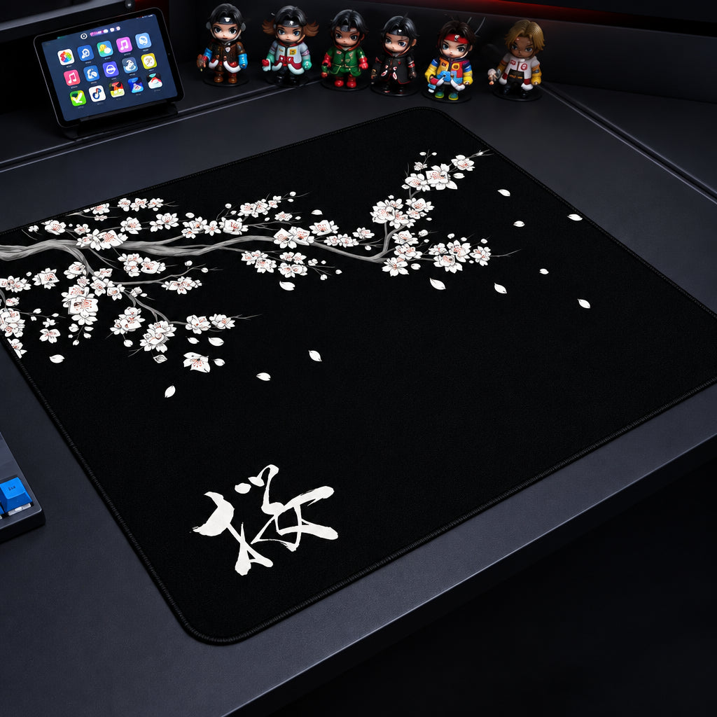 STERANCE Sakura Drift – Cherry Blossom Gaming Desk Mat